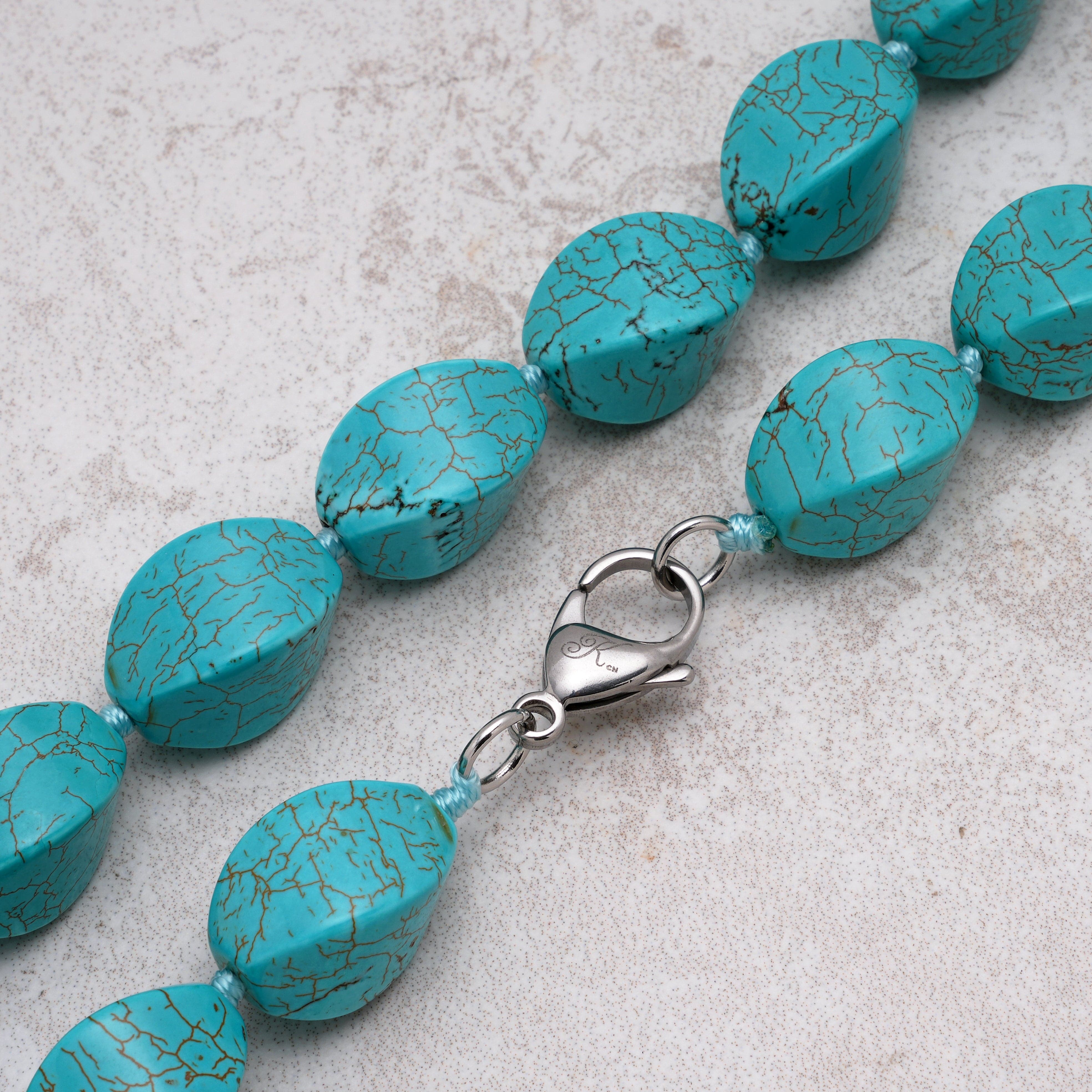 KALIFANO Gemstone Jewelry Howlite Turquoise Necklace HTN-11