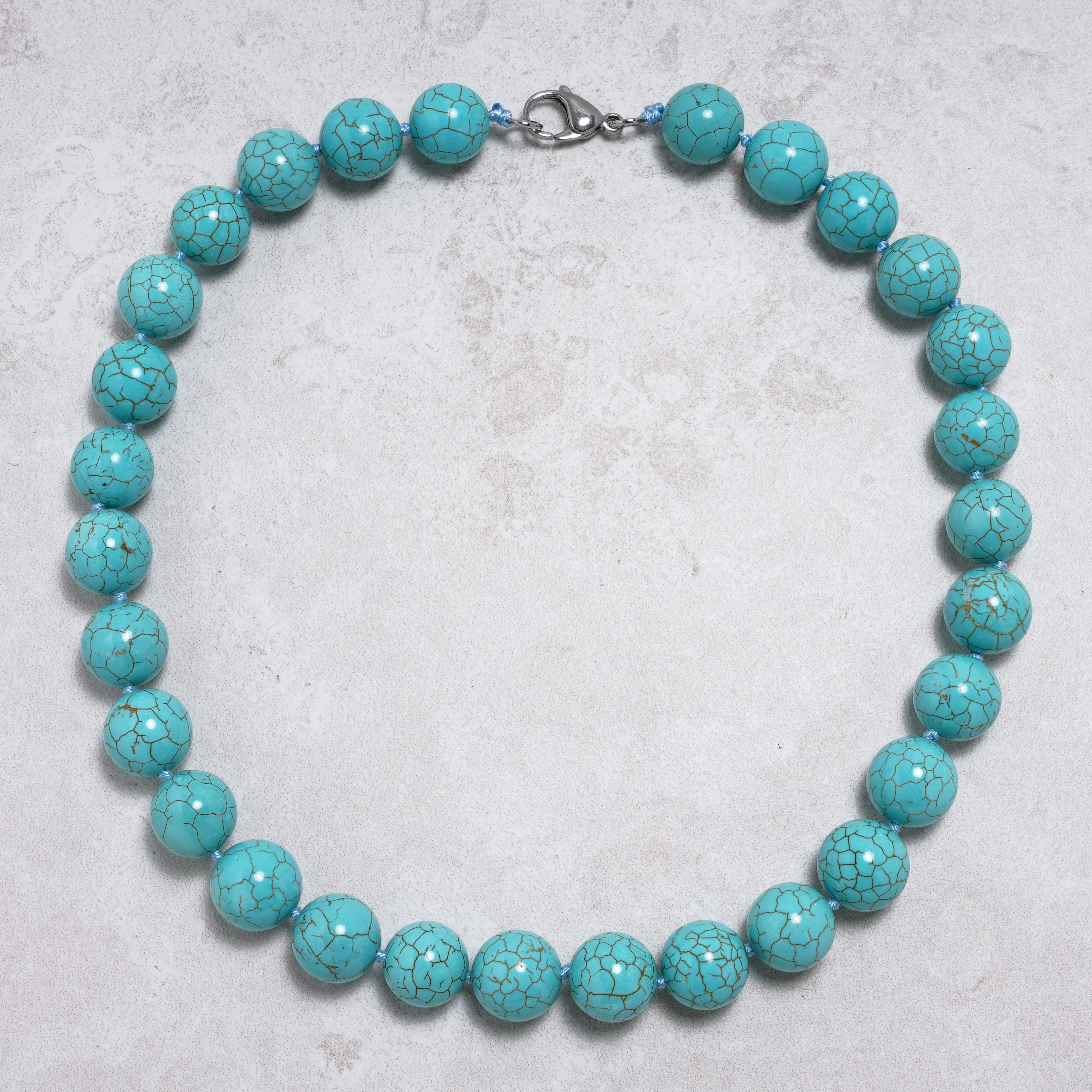 KALIFANO Gemstone Jewelry Howlite Turquoise Necklace HTN-13