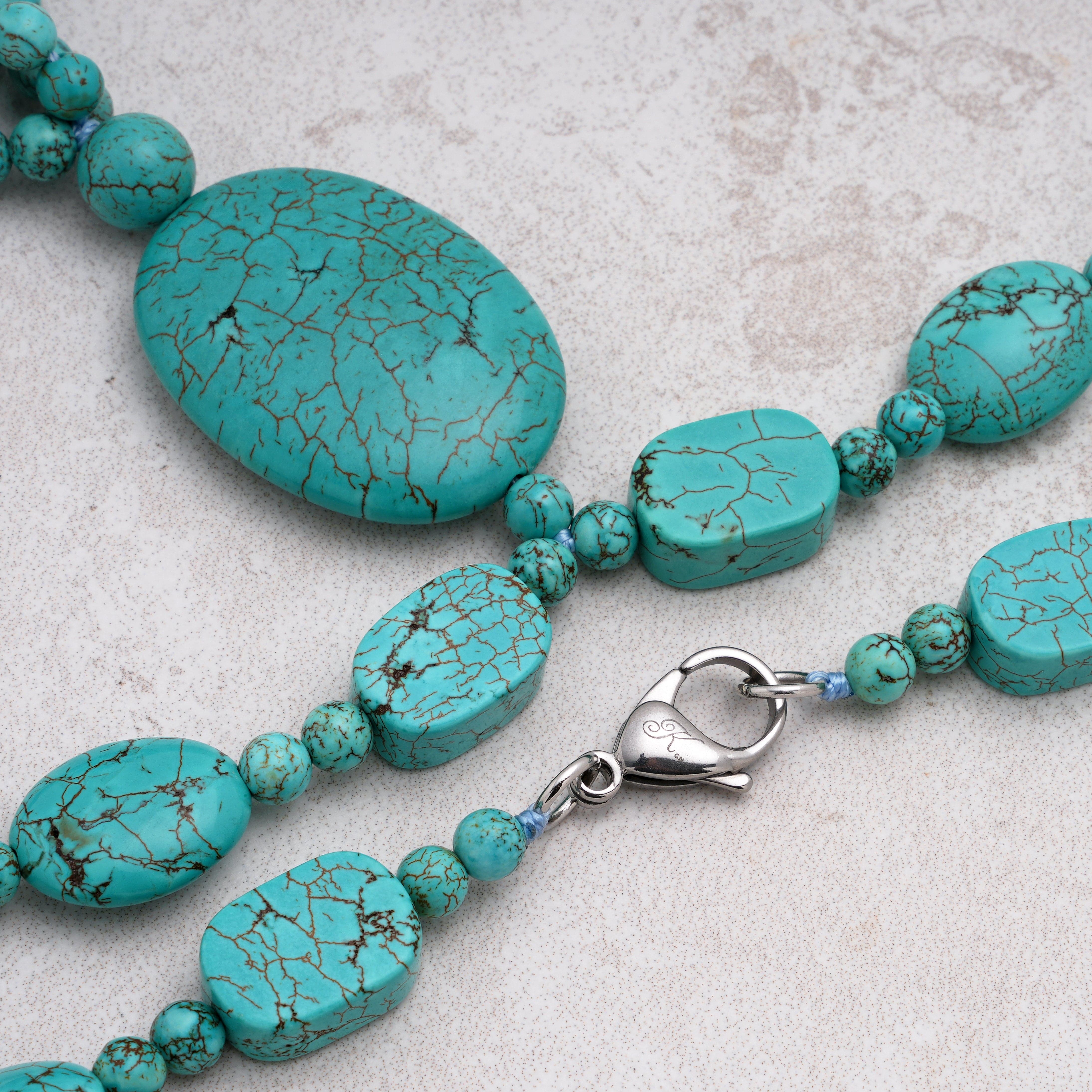 KALIFANO Gemstone Jewelry Howlite Turquoise Necklace HTN-18