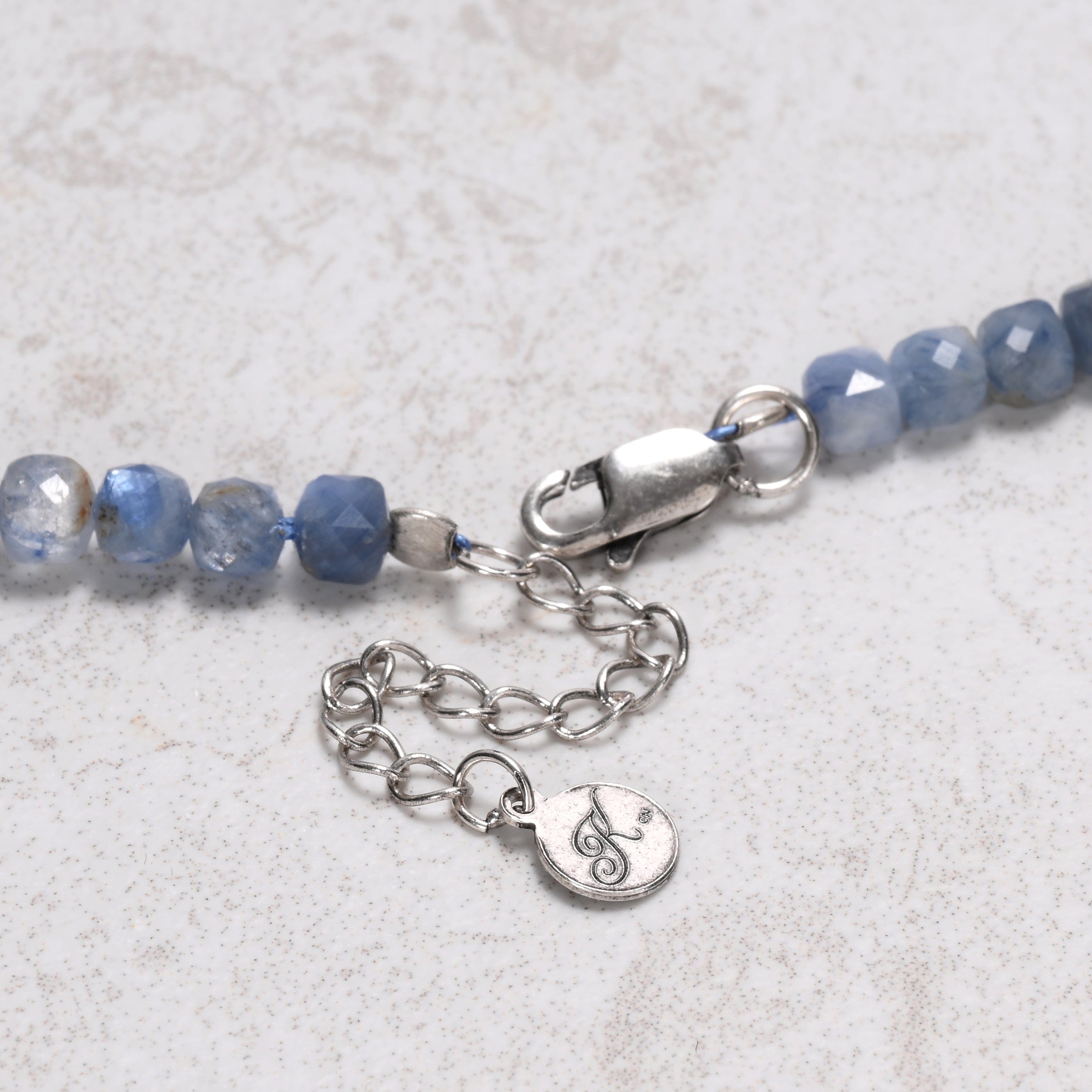 KALIFANO Gemstone Jewelry Kyanite 4mm Necklace With Sterling Silver Clasp - 16" N4-41S-KE