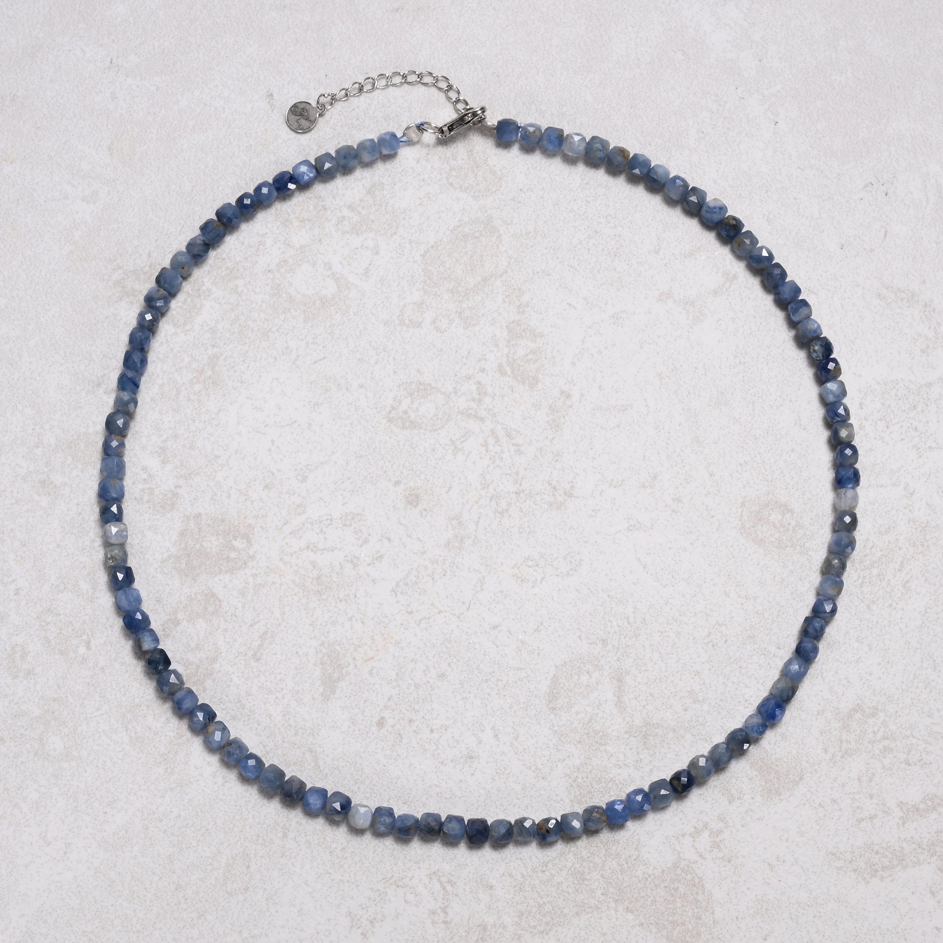 KALIFANO Gemstone Jewelry Kyanite 4mm Necklace With Sterling Silver Clasp - 16" N4-41S-KE