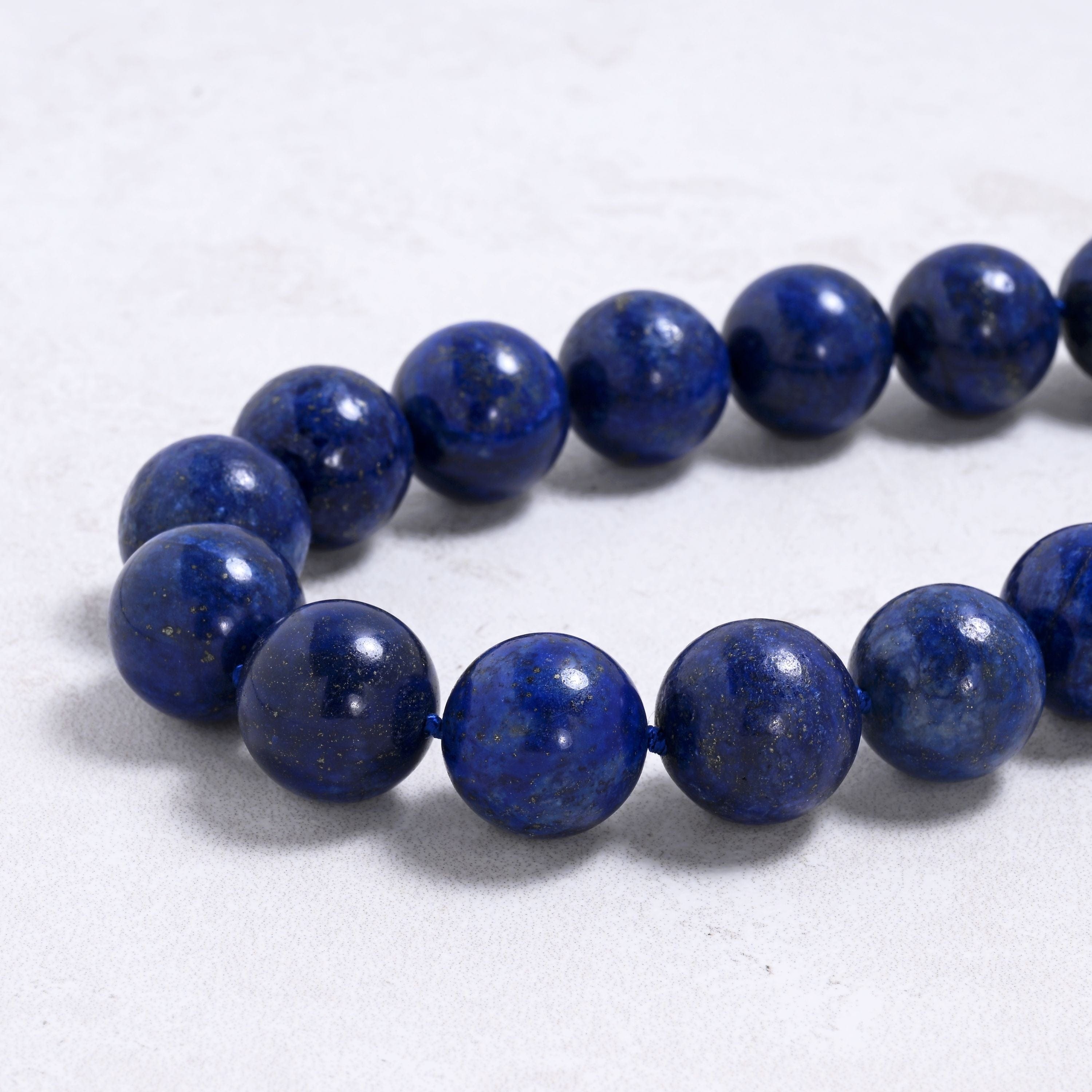 Kalifano Gemstone Jewelry Lapis 18mm Round Gemstone Necklace with Sterling Silver Clasp - 22" 9SN-LP