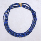 Lapis 4mm Cube Gemstone Necklace with Sterling Silver Clasp - 18