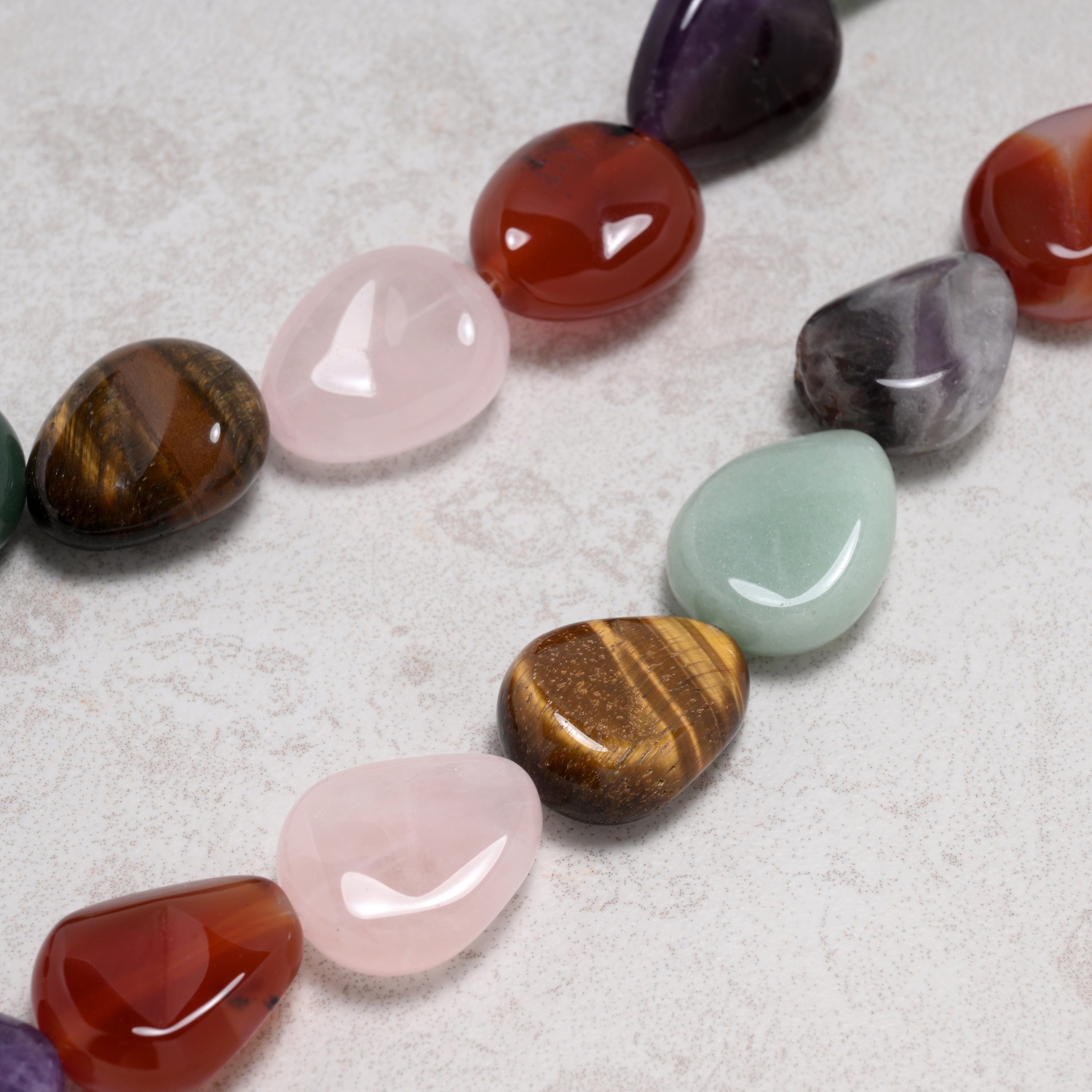 KALIFANO Gemstone Jewelry Multi Gem 18x22mm Necklace With Sterling Silver Clasp - 21.5" 925N-08-MT