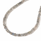 Natural Labradorite Faceted 4mm Barrel 16in Necklace with Sterling Silver Extender