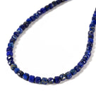 Natural Lapis Faceted 4mm Barrel 16in Necklace with Sterling Silver Extender