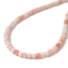 Natural Pink Opal Faceted 4mm Barrel 16in Necklace with Sterling Silver Extender