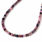 Natural Ruby Sapphire Faceted 4mm Barrel 16in Necklace with Sterling Silver Extender