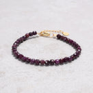 Natural Ruby Sapphire Faceted 4mm Barrel Bracelet with Sterling Silver Extender