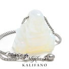 Opalite Moonstone Buddha Carving on Stainless Steel 30