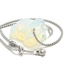 Opalite Moonstone Frog Carving on Stainless Steel 30