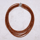 Orange Garnet 3mm Necklace With Sterling Silver Clasp - 16