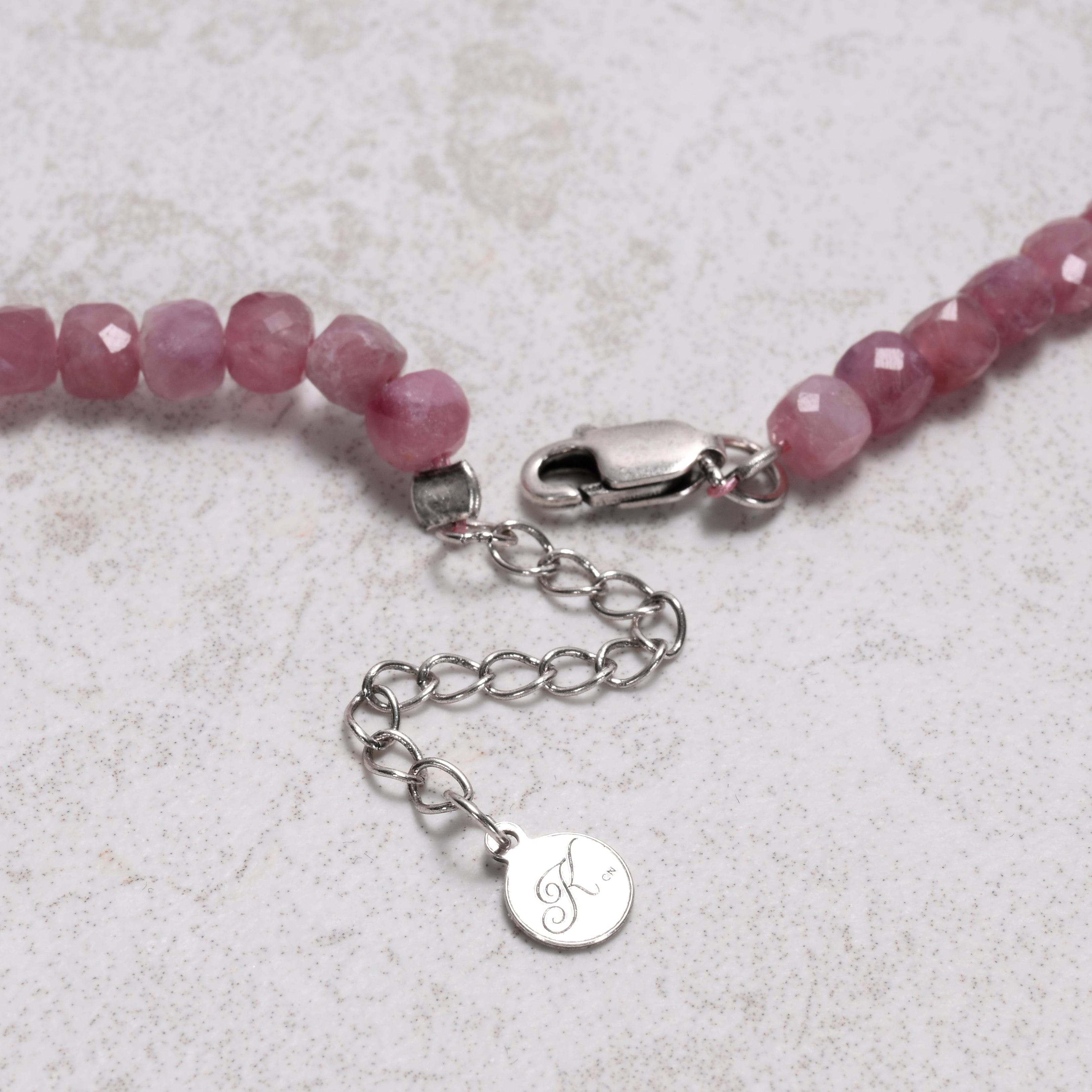 KALIFANO Gemstone Jewelry Pink Tourmaline 4mm Necklace With Sterling Silver Clasp - 16" N4-41S-PTR