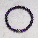 Purple Tiger Eye 6mm Natural Gemstone Stretch Bracelet