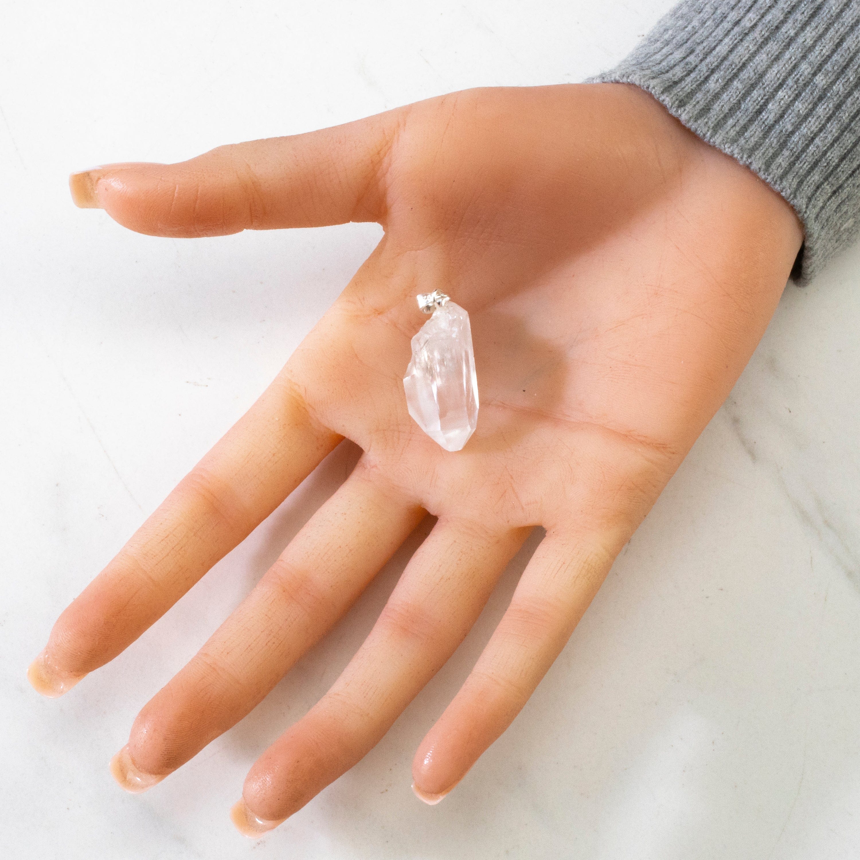 KALIFANO Gemstone Jewelry Quartz Point Sterling Silver Pendant CJN-SILV-QZPOINT