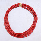 Red Coral 4×3mm Pipe Gemstone Necklace with Sterling Silver Clasp - 20