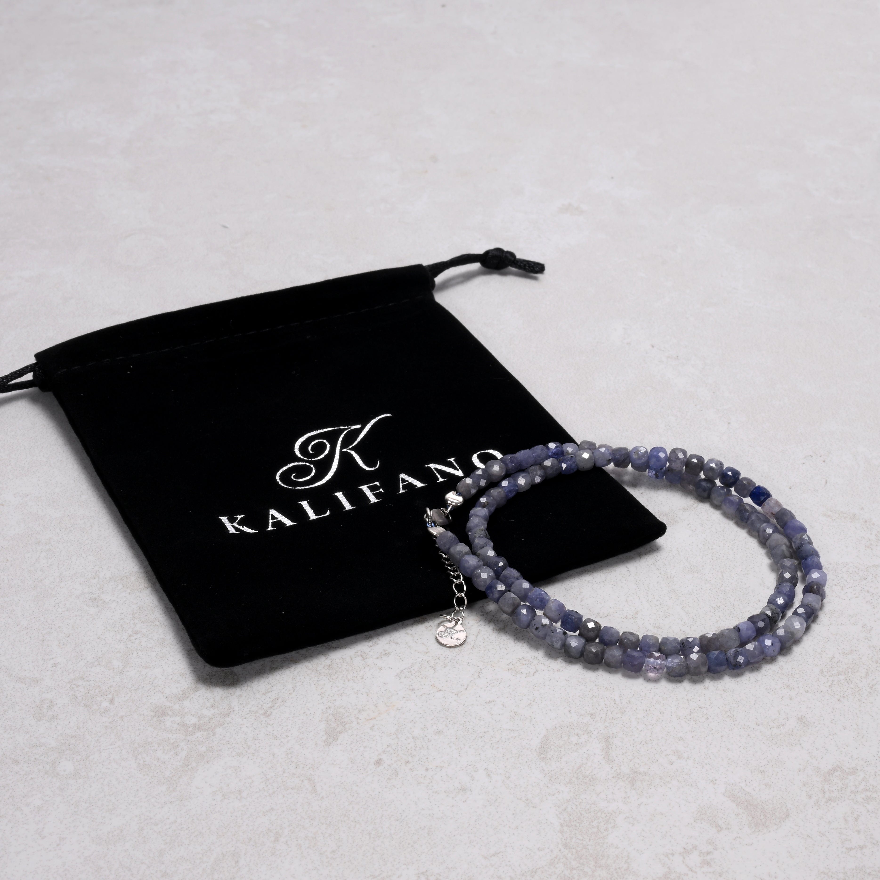 KALIFANO Gemstone Jewelry Tanzanite 4mm Necklace With Sterling Silver Clasp - 16" N4-41S-TZ