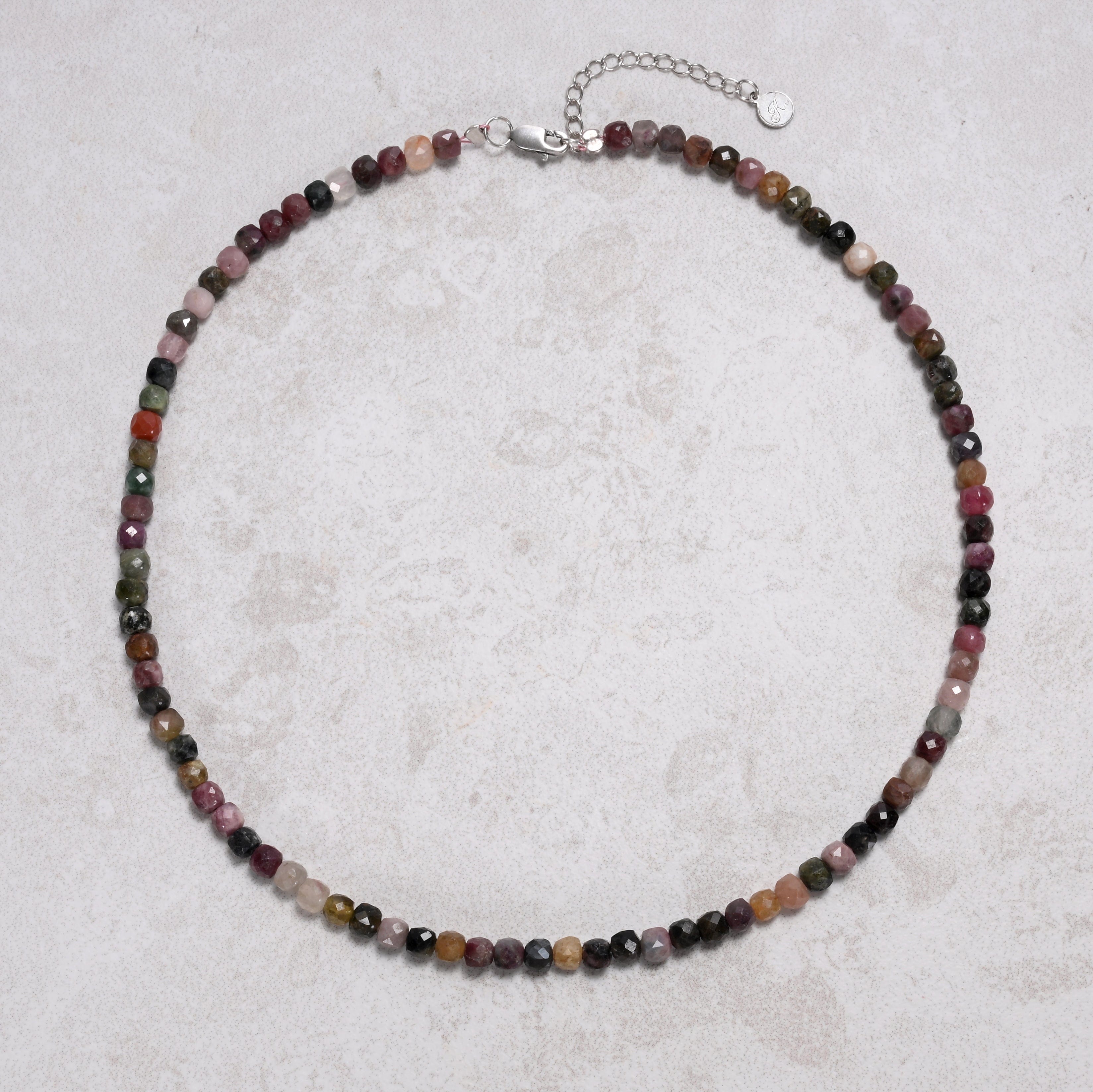 KALIFANO Gemstone Jewelry Tourmaline 4mm Necklace With Sterling Silver Clasp - 16" N4-41S-TR