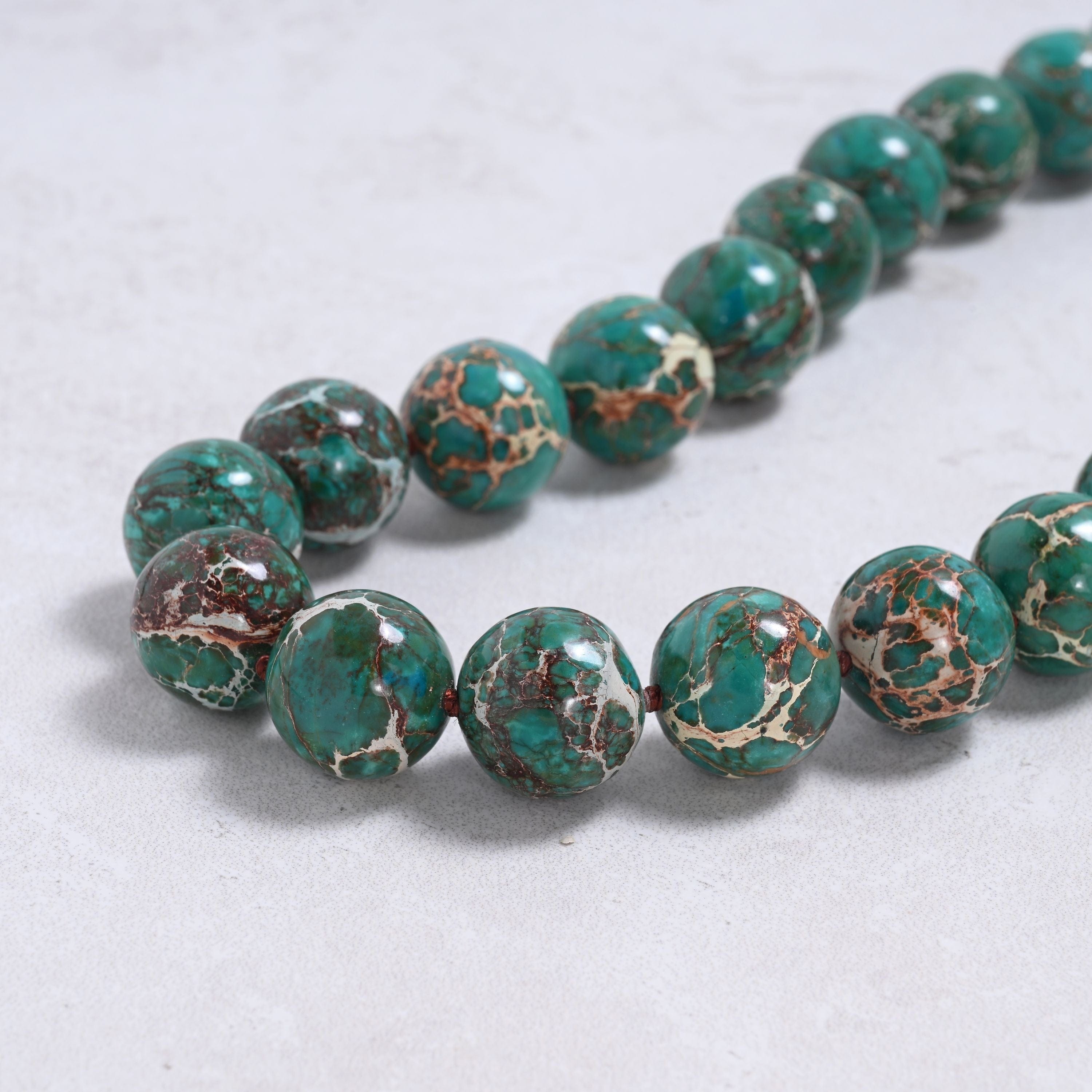 Turquoise 18-20mm Round Gemstone Necklace with Sterling Silver