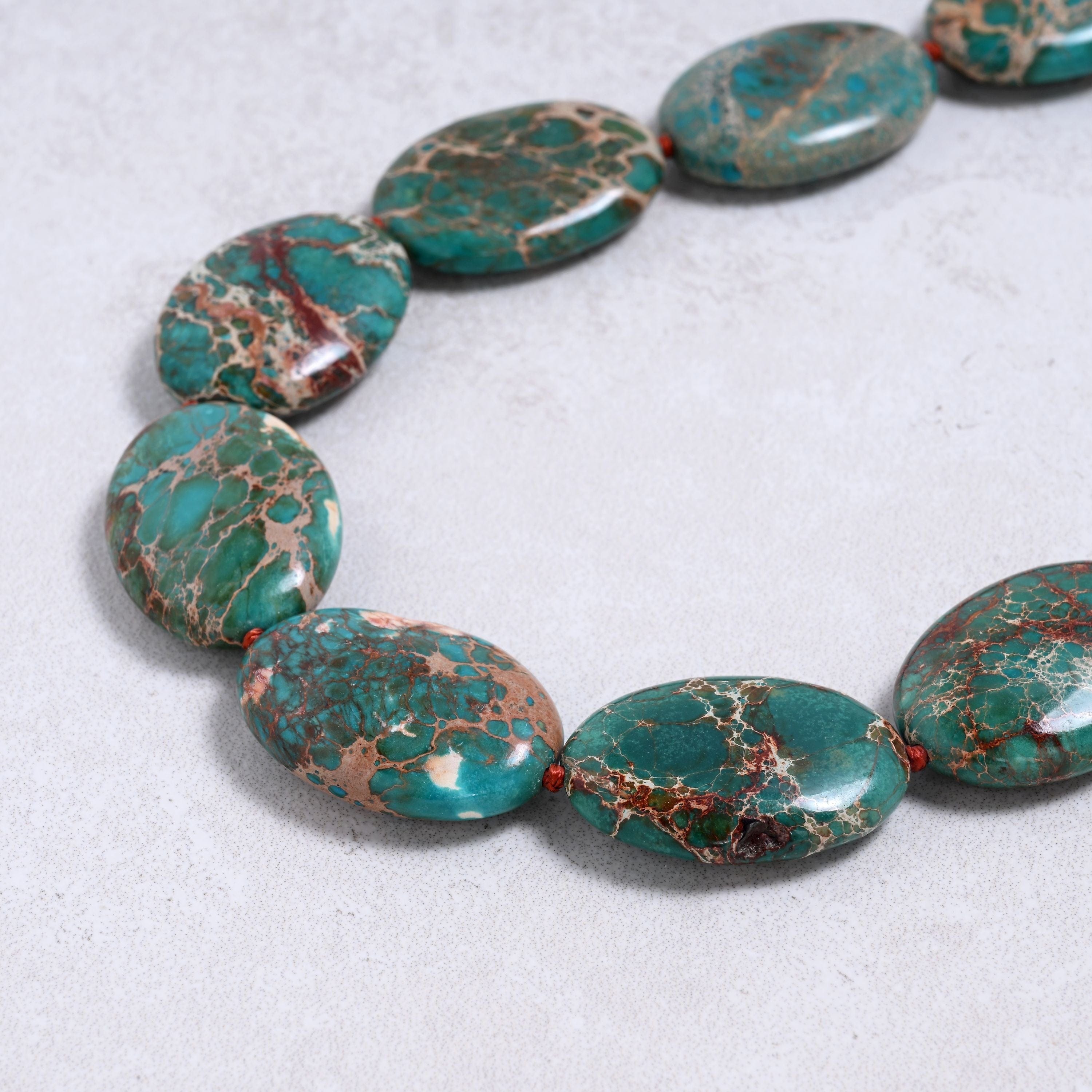 Kalifano Gemstone Jewelry Turquoise 30x22mm Oval Gemstone Necklace with Sterling Silver Clasp - 22" 9GN-TQ