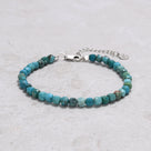 Turquoise 4mm Natural Gemstone Bracelet with Sterling Silver Clasp