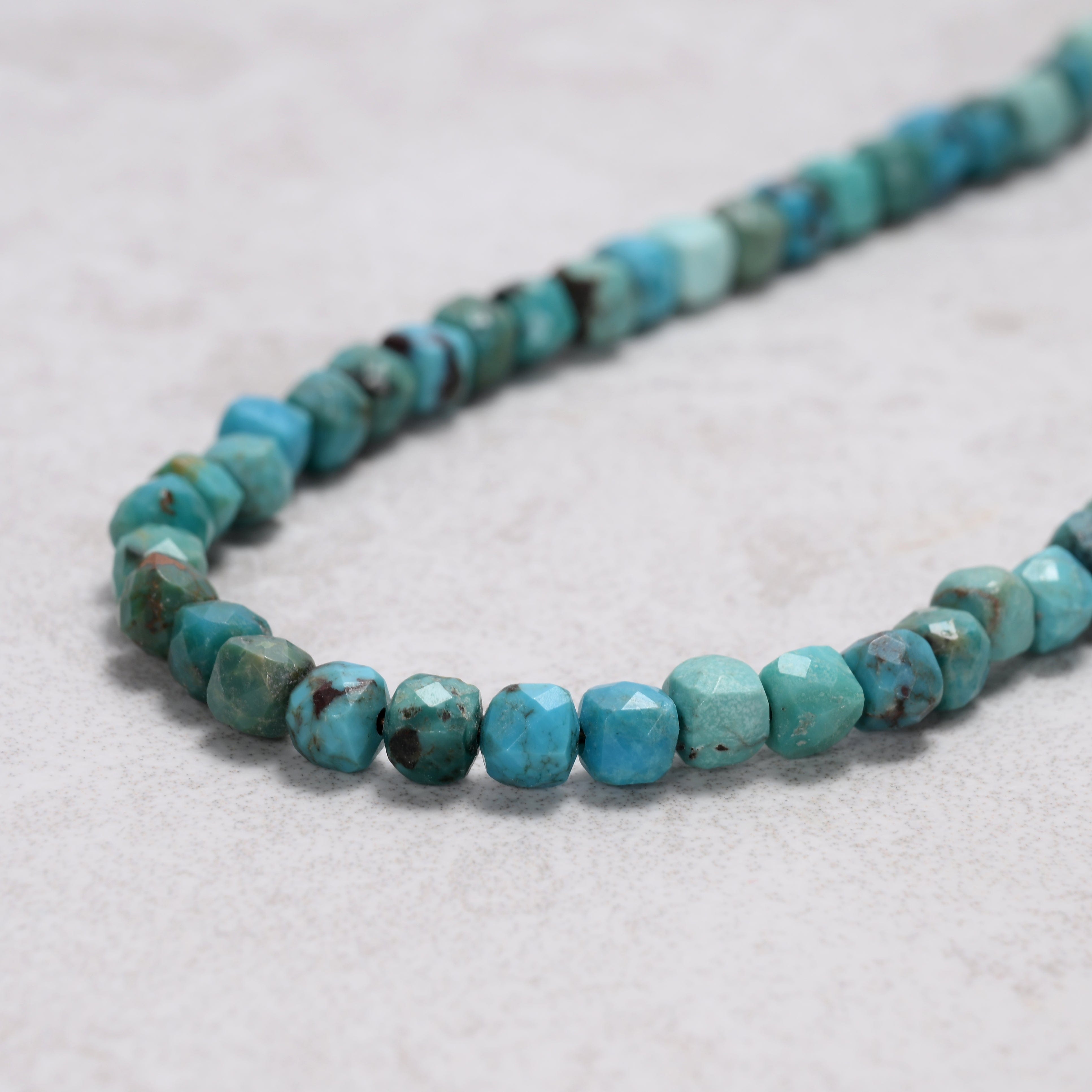 KALIFANO Gemstone Jewelry Turquoise 4mm Necklace With Sterling Silver Clasp - 16" N4-41S-TQ