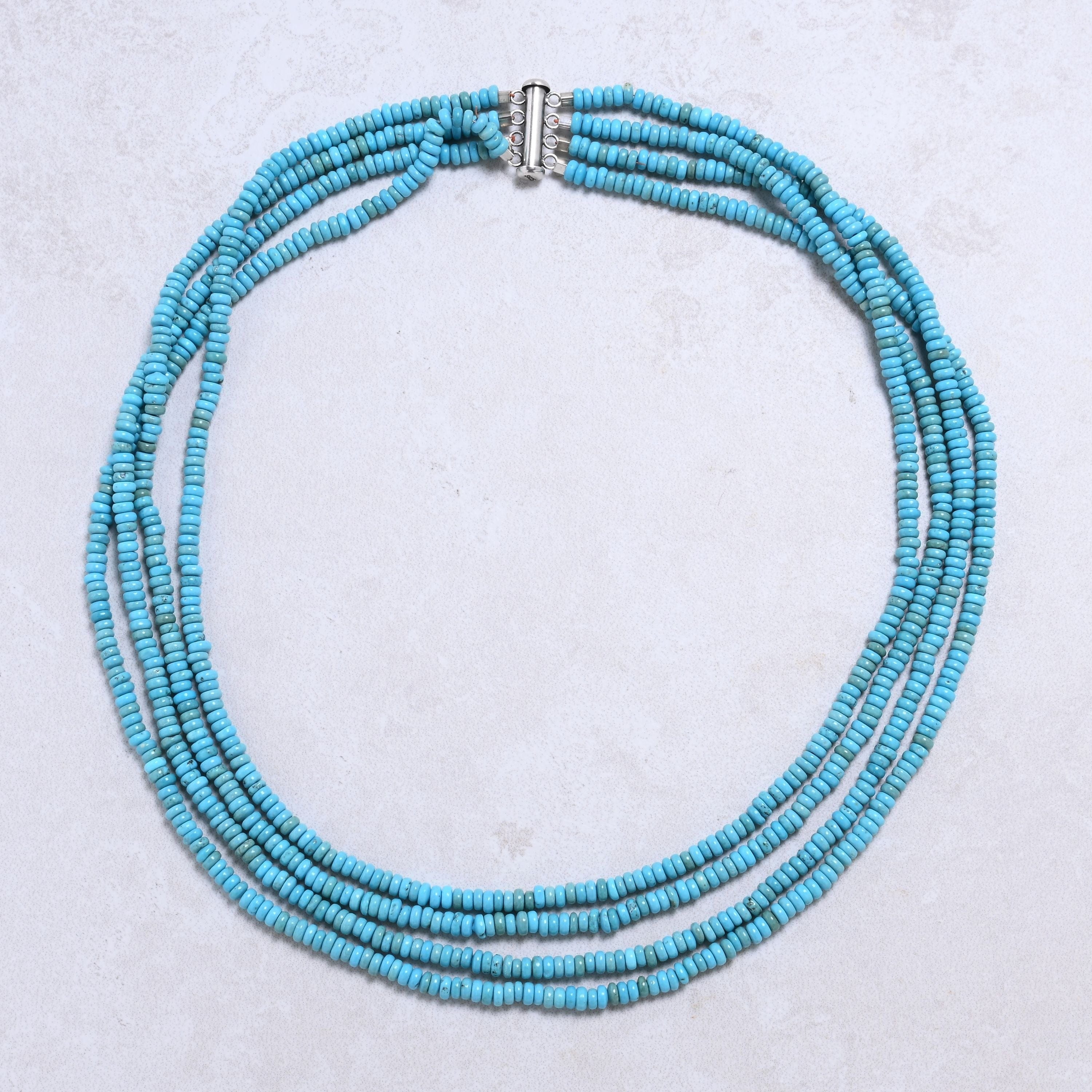 Kalifano Gemstone Jewelry Turquoise Chip Gemstone Necklace with Sterling Silver Clasp - 20" 8SN-BLTQ