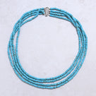 Turquoise Chip Gemstone Necklace with Sterling Silver Clasp - 20