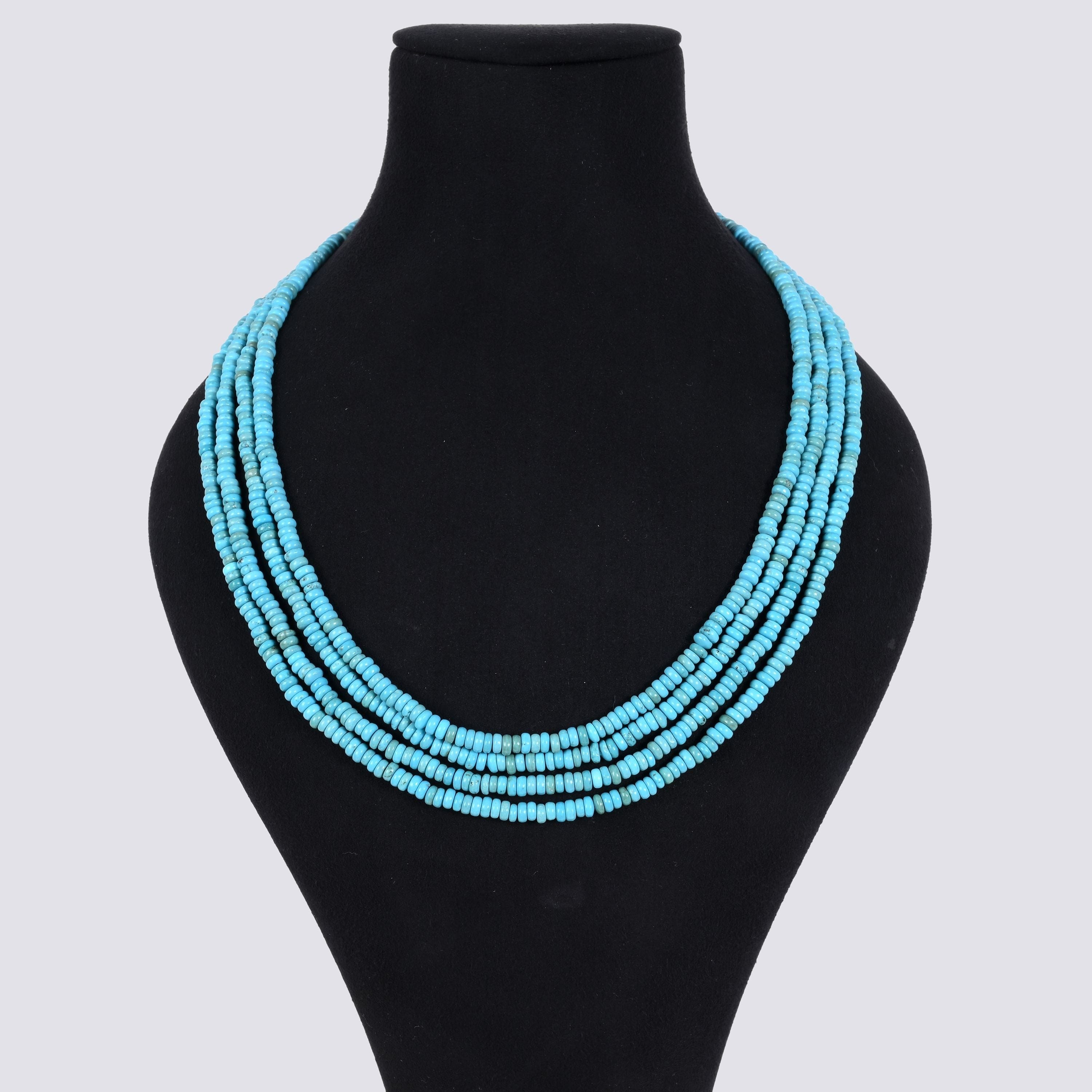 Kalifano Gemstone Jewelry Turquoise Chip Gemstone Necklace with Sterling Silver Clasp - 20" 8SN-BLTQ