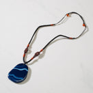 Blue Agate Geode Slice Necklace