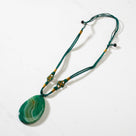 Green Agate Geode Slice Necklace