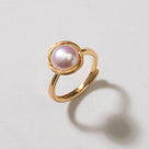 Fresh Water Pearl and Braided Brass Adjustable Ring - Lilac
