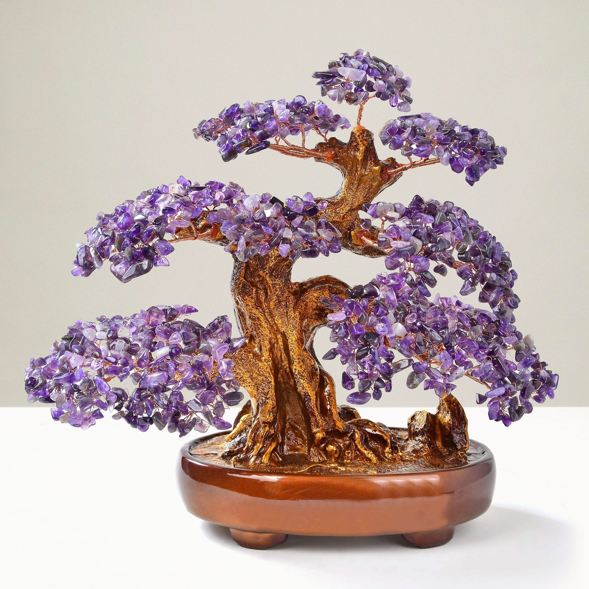 Amethyst Gemstone Tree of Life with Resin & Wood Base | KALIFANO