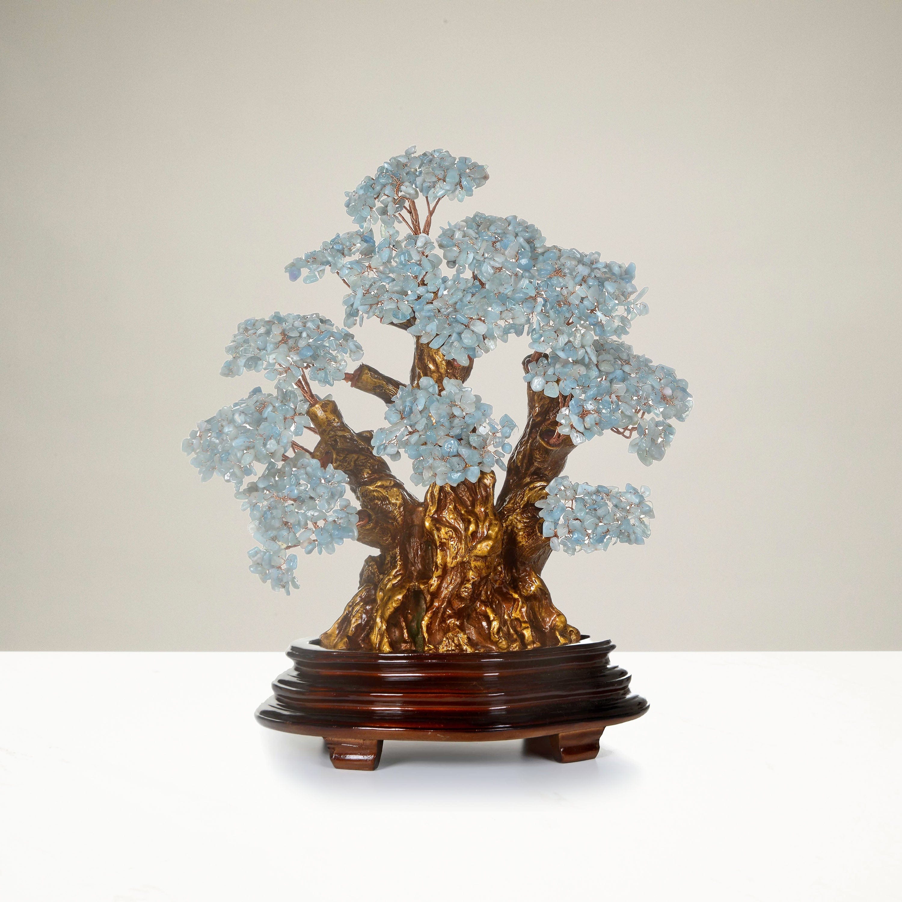 Kalifano Gemstone Trees Aquamarine Tree of Life Centerpiece with over 2,000 Natural Gemstones K9800-AQ