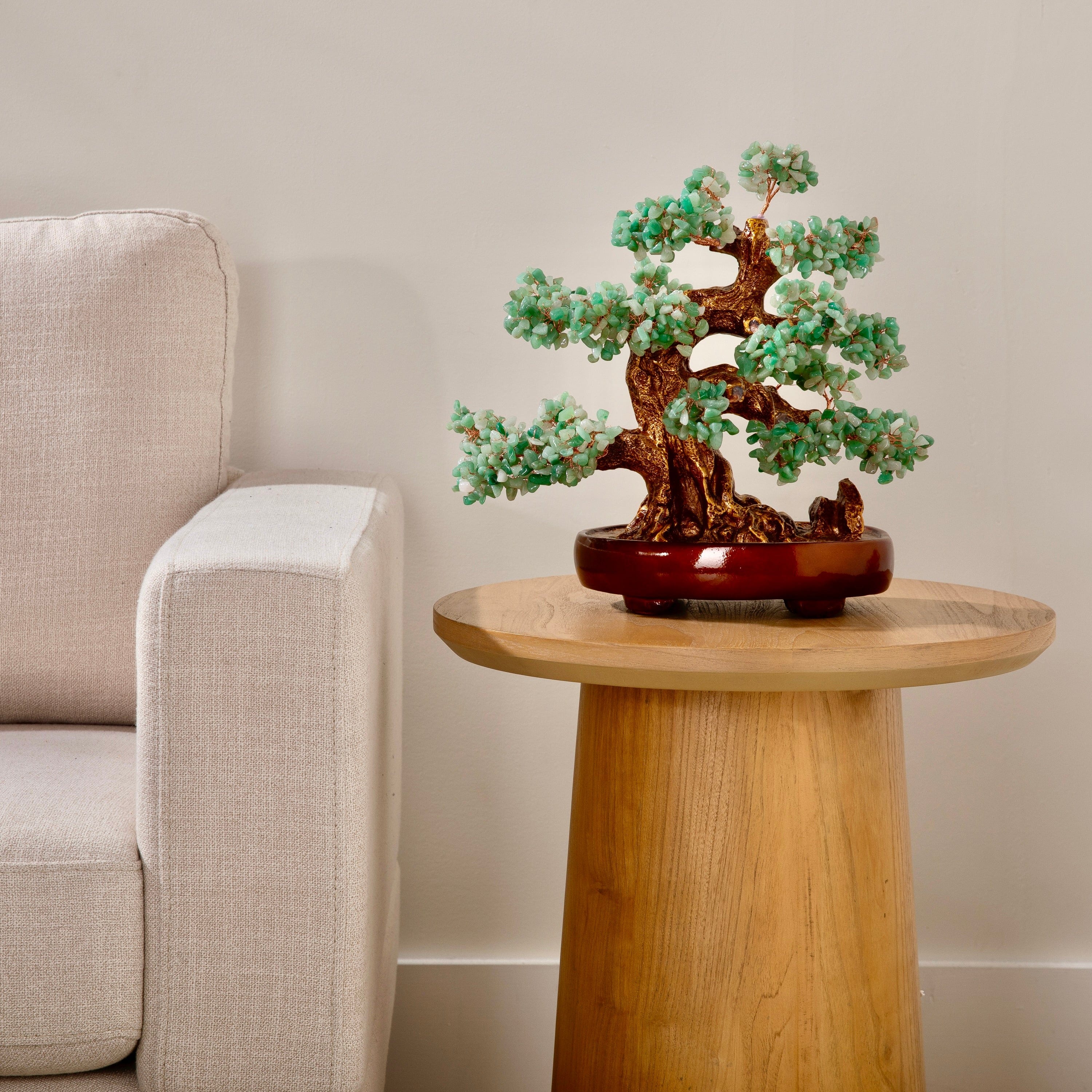 Kalifano Gemstone Trees Aventurine Bonsai Tree of Life with 1,251 Natural Gemstones K9150N-AV