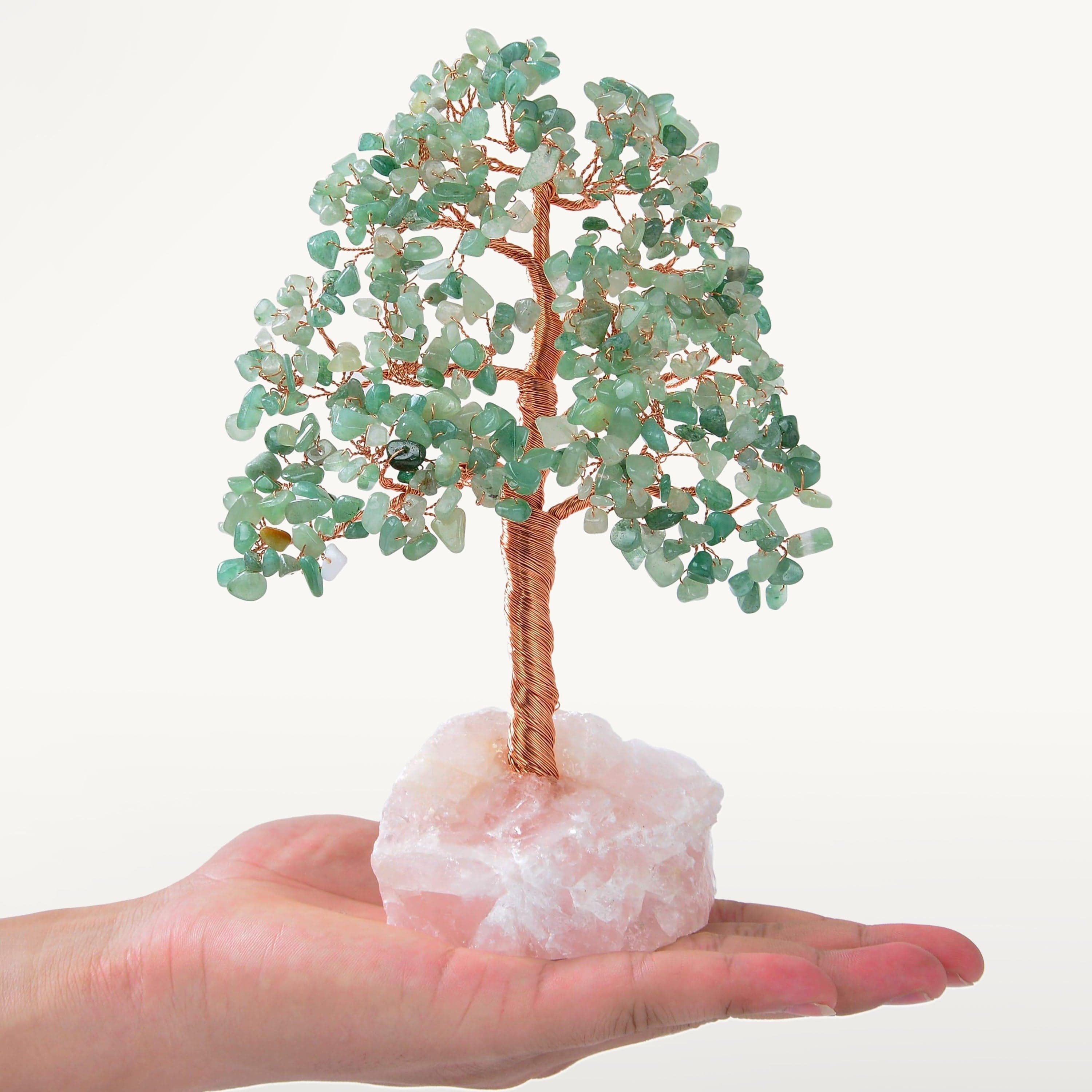 Kalifano Gemstone Trees Aventurine Bonsai Tree of Life with 414 Crystals K965R-AV