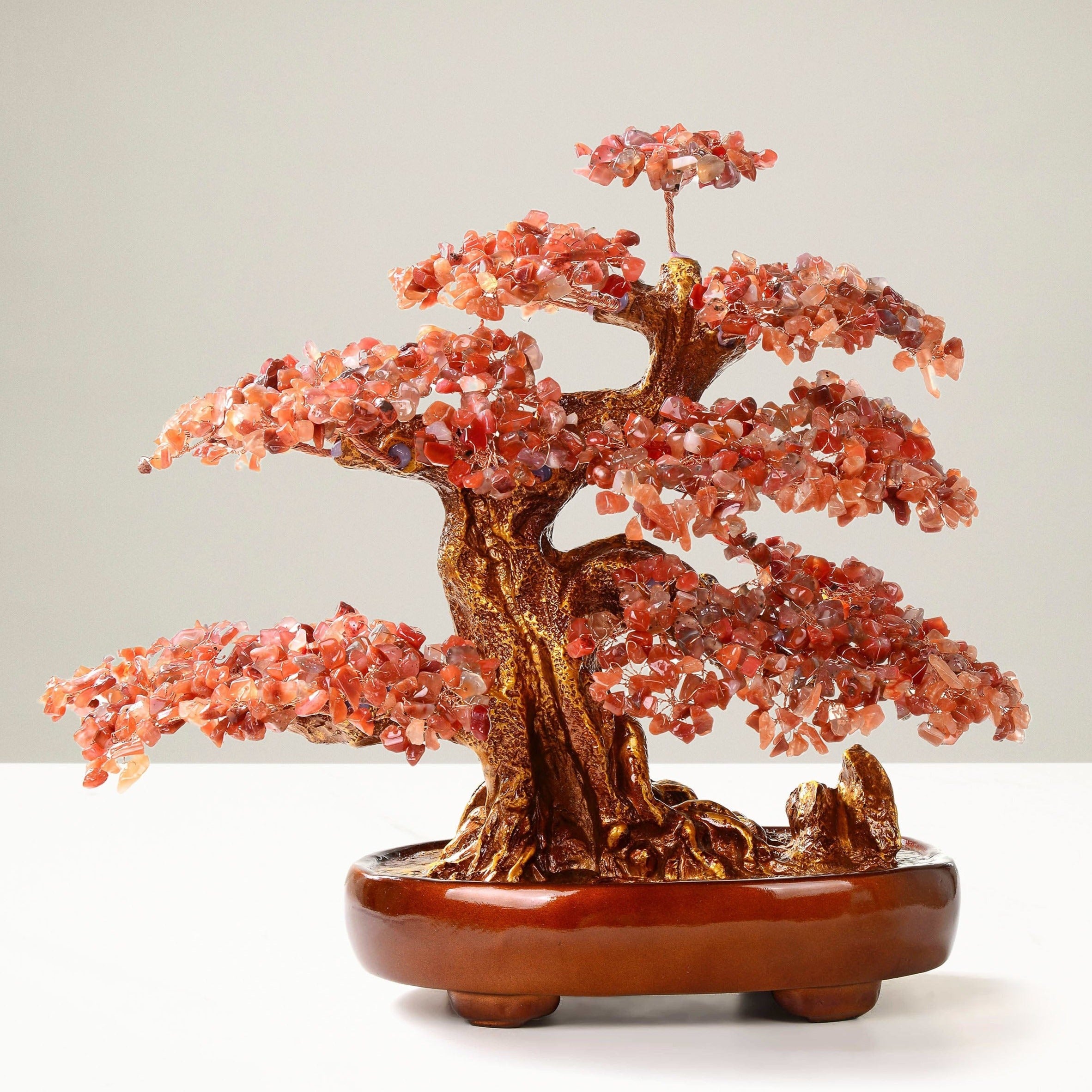 Kalifano Gemstone Trees Carnelian Bonsai Tree of Life with 1,251 Natural Gemstones K9150N-CR