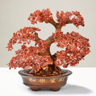 Carnelian Bonsai Tree of Life with 1,251 Natural Gemstones