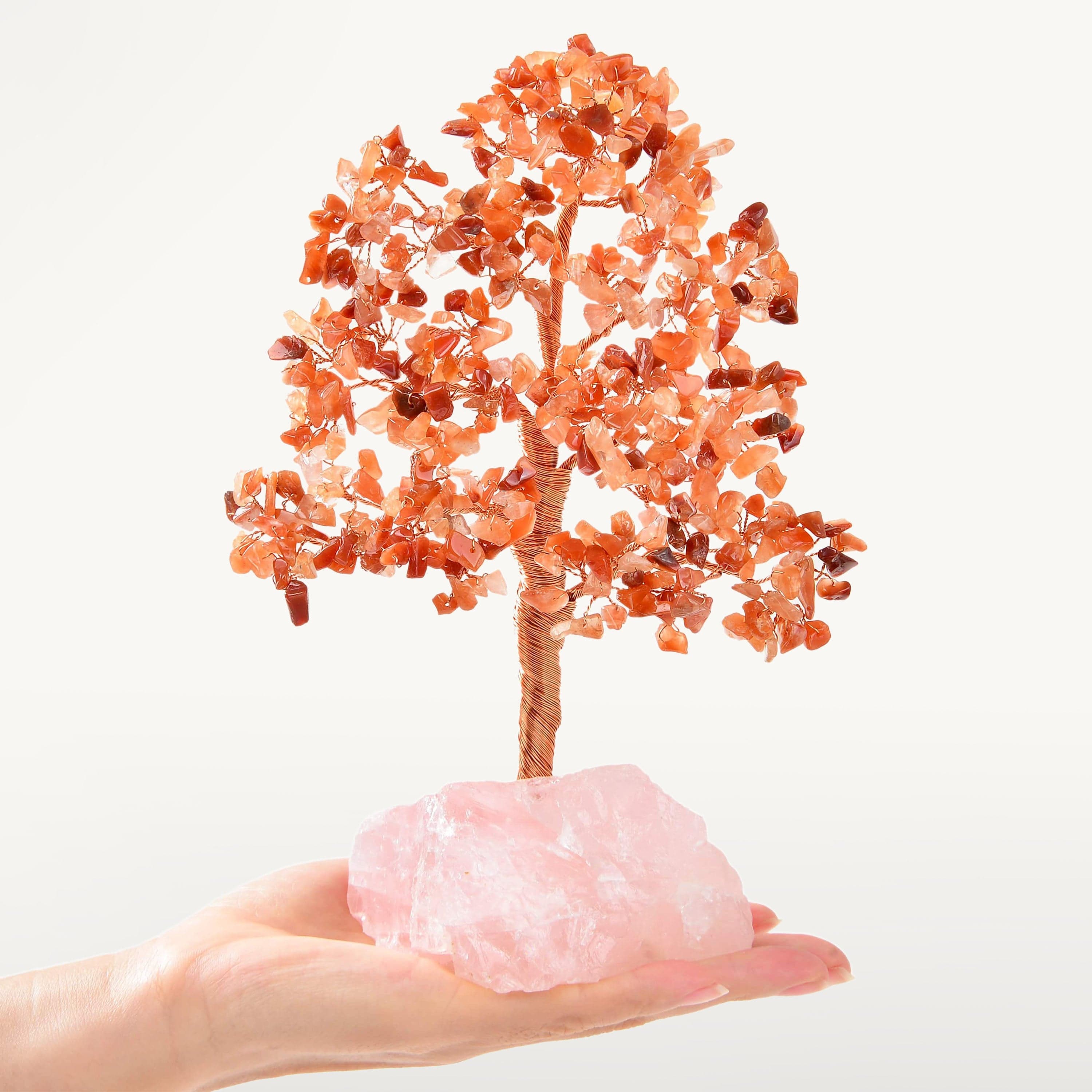 Kalifano Gemstone Trees Carnelian Bonsai Tree of Life with 414 Crystals K965R-CR