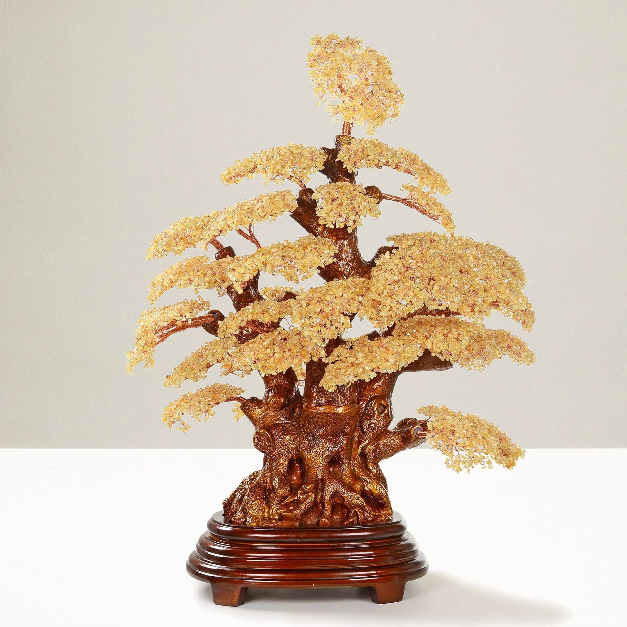 Kalifano Gemstone Trees Citrine Bonsai Tree of Life Showpiece with 6,000+ Stones K92800-CT