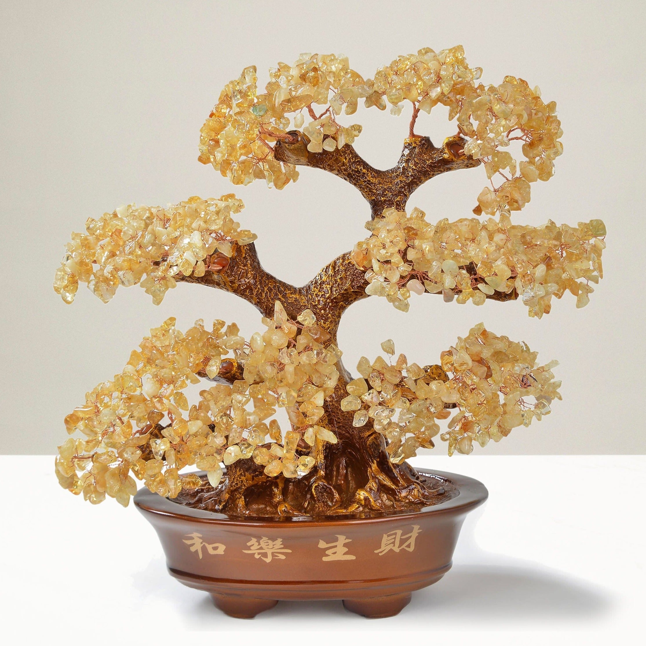 Kalifano Gemstone Trees Citrine Bonsai Tree of Life with 1,251 Natural Gemstones K9151-CT