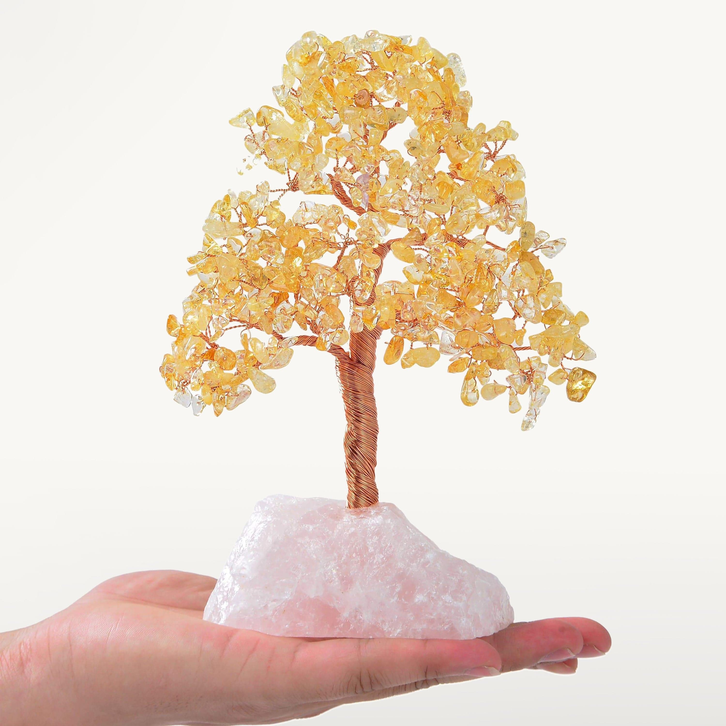 Kalifano Gemstone Trees Citrine Bonsai Tree of Life with 414 Crystals K965R-CT