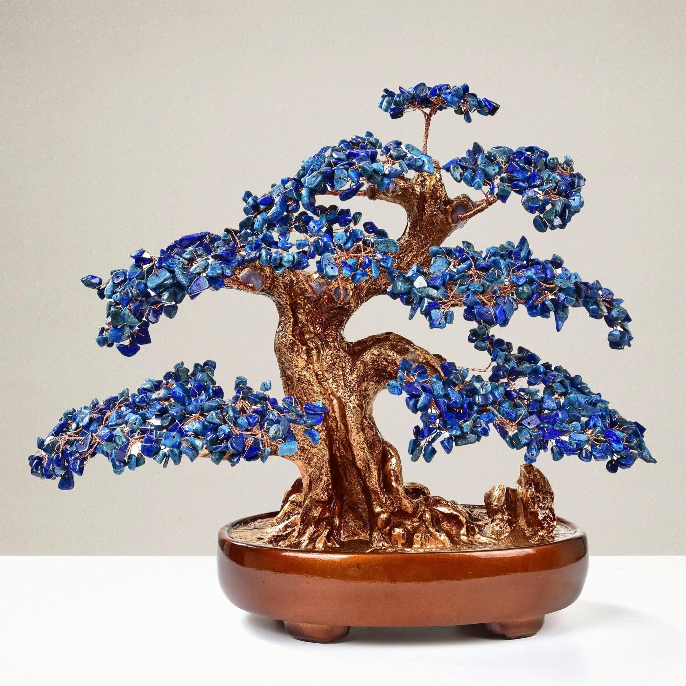 Kalifano Gemstone Trees Lapis Bonsai Tree of Life with 1,251 Natural Gemstones K9150N-LP