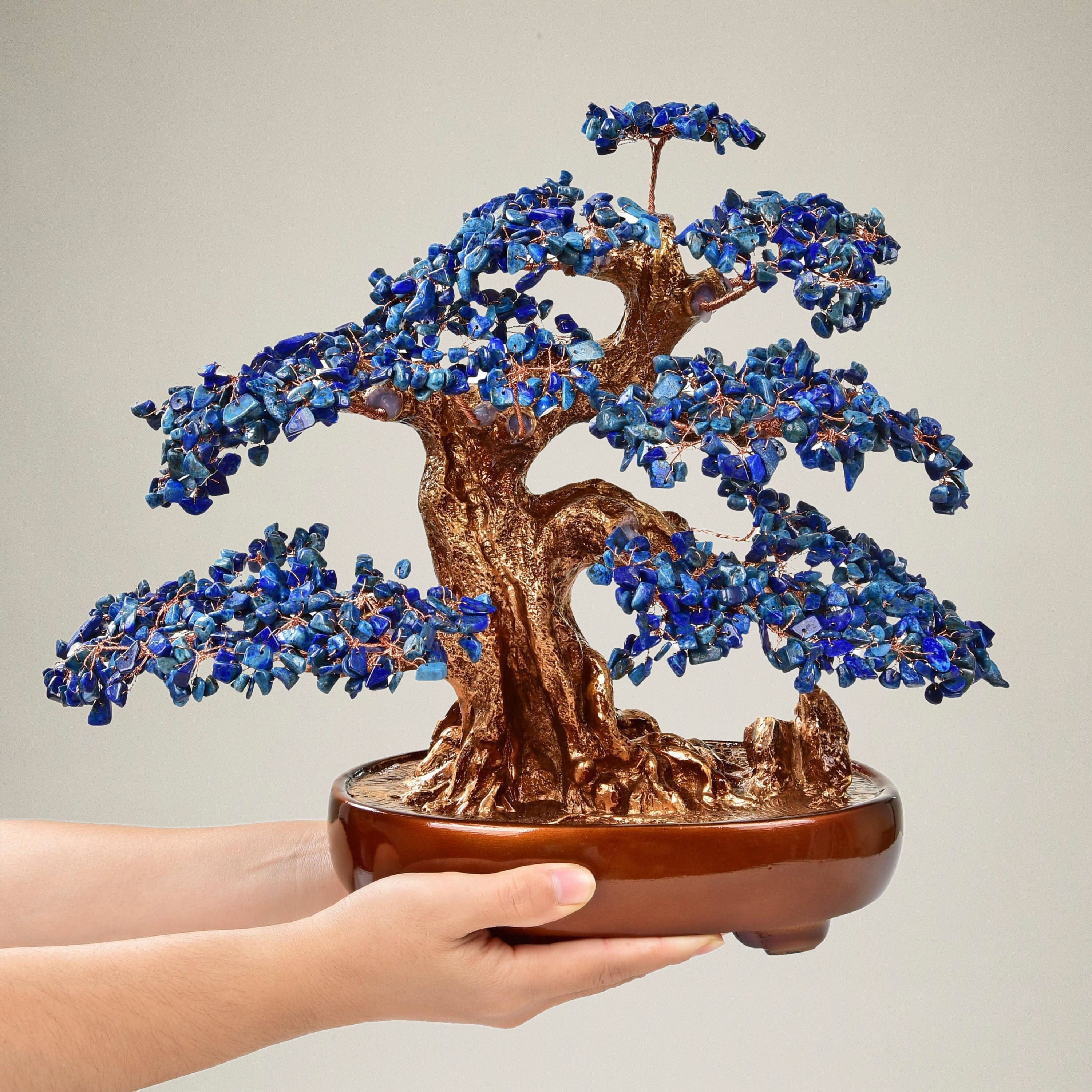 Kalifano Gemstone Trees Lapis Bonsai Tree of Life with 1,251 Natural Gemstones K9150N-LP