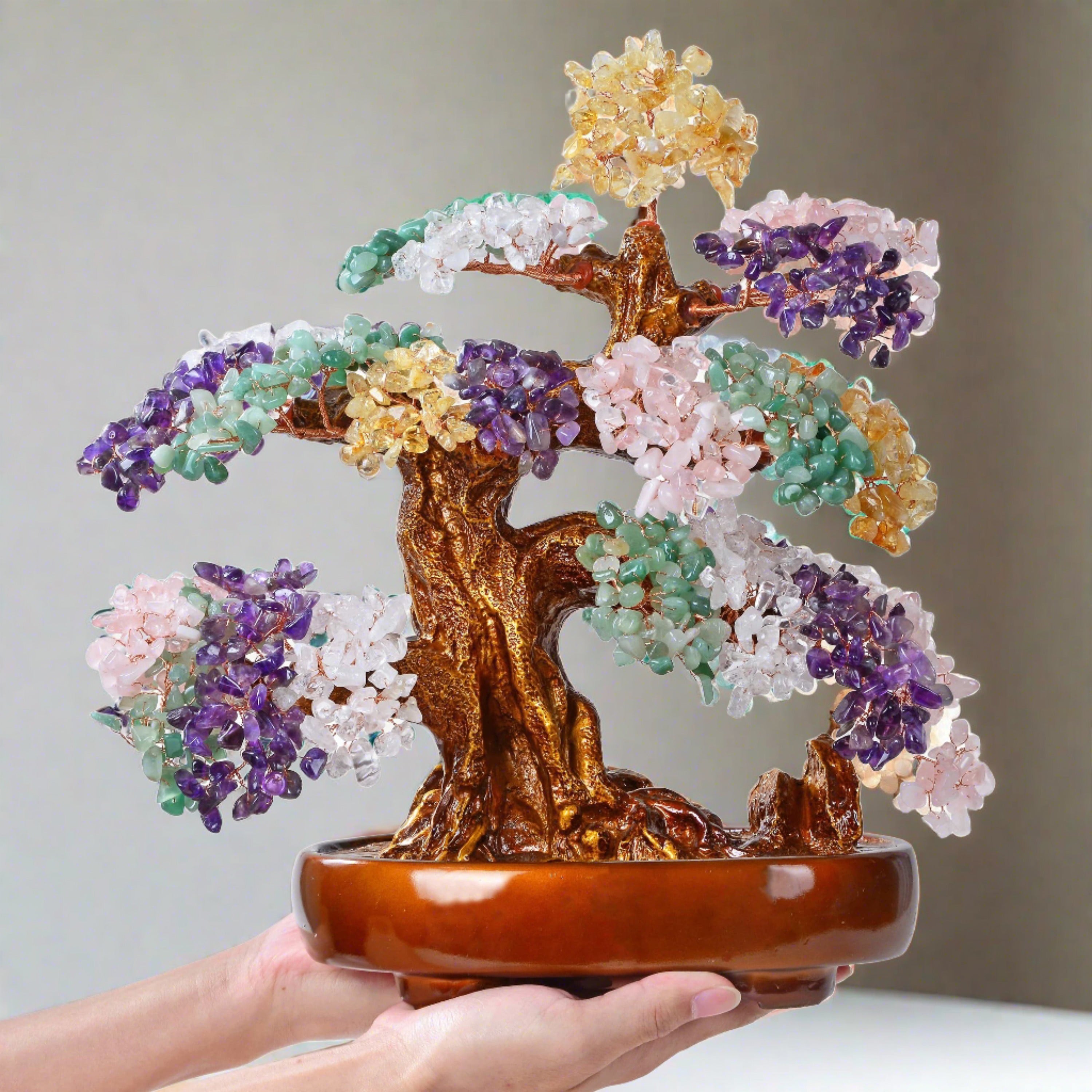 Kalifano Gemstone Trees Multi-Gemstone Bonsai Tree of Life with 1,251 Natural Gemstones K9150N-MT