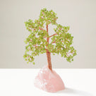 Peridot Tree of Life on Rose Quartz Base with 414 Natural Gemstones