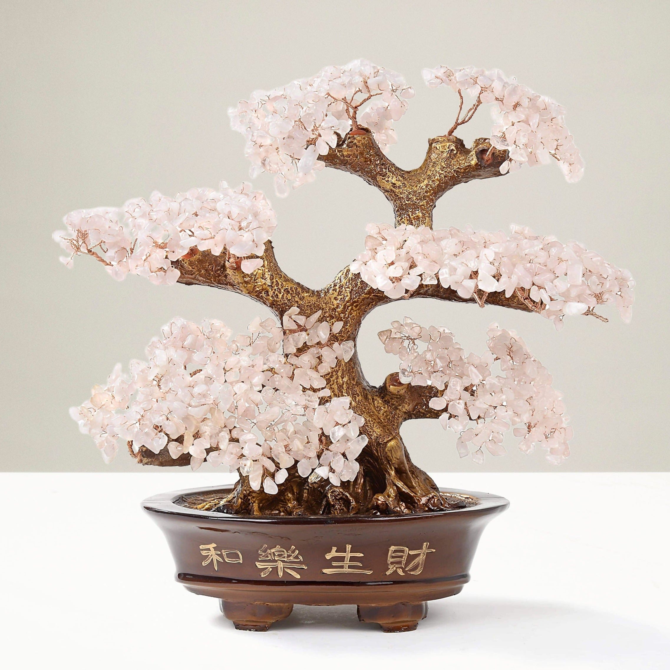 purchase bonsai tree Rose Quartz Bonsai Tree of Life with 1,251 Natural Gemstones