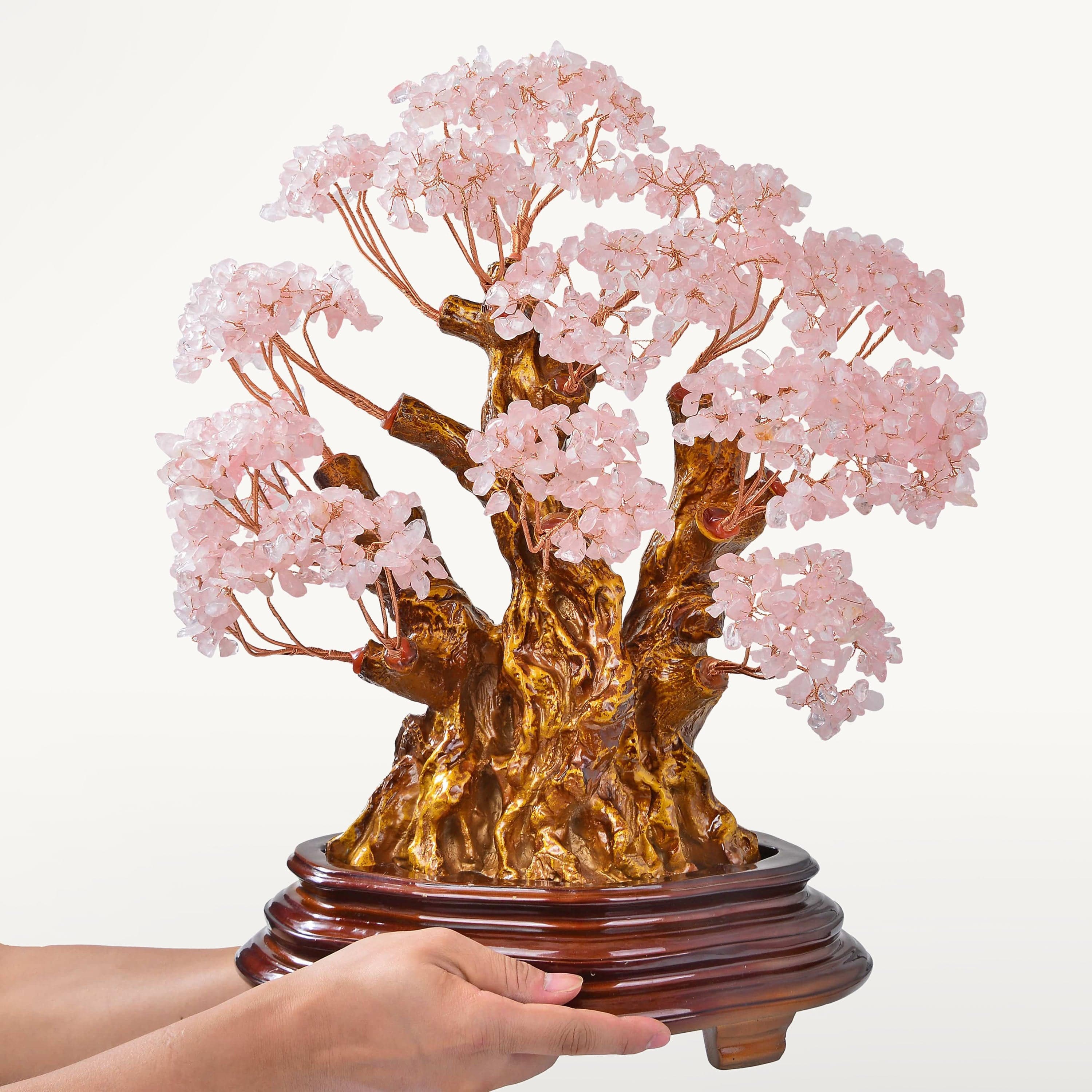 Kalifano Gemstone Trees Rose Quartz Tree of Life Centerpiece with over 2,000 Natural Gemstones K9800-RQ