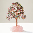 Tourmaline Tree of Life on Rose Quartz Base with 414 Natural Gemstones
