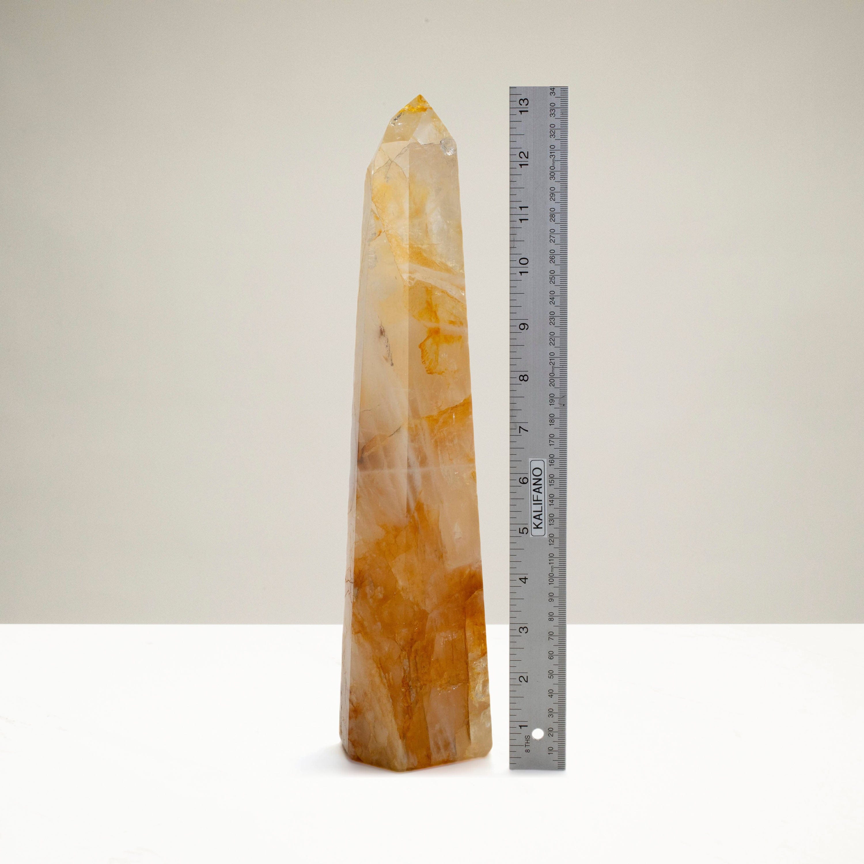 Kalifano Golden Healer Golden Healer Hematoid Quartz Obelisk from Brazil - 13.5" / 2,350 grams HQ2300.001